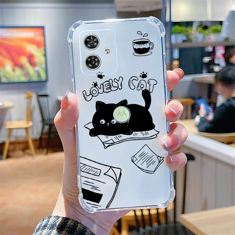 Naughty Cat Transparent Phone Case - Playful Feline Design Cover
