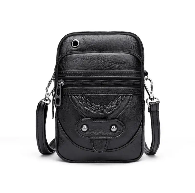 

Женская миниатюрная сумка через плечо, модная сумочка на плечо для сотового телефона, маленький винтажный Дамский мягкий маленький саквояж для девушек