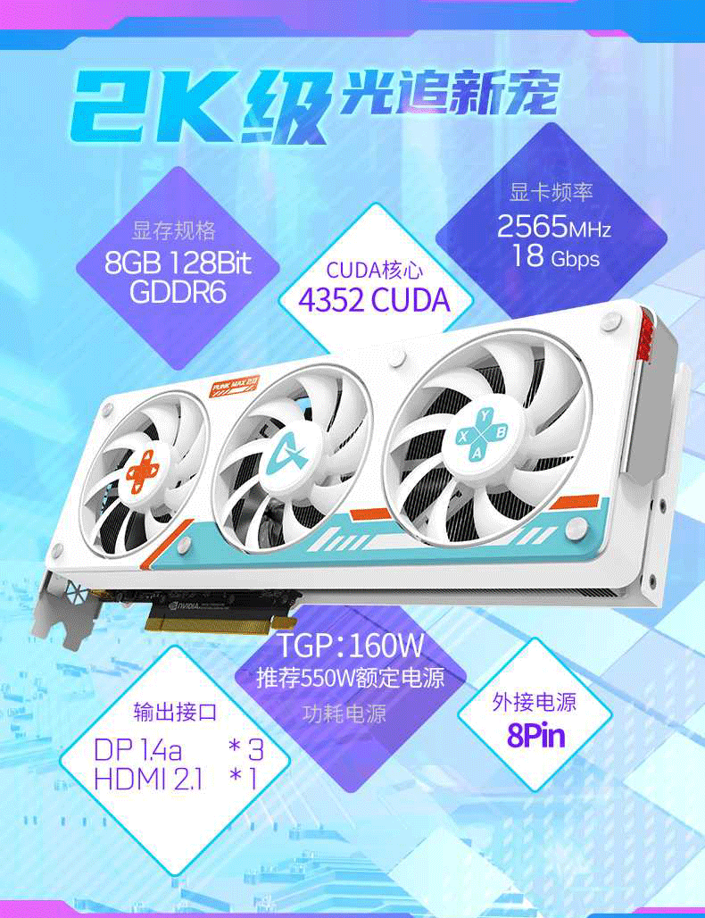 Description Picture 4 of itemAX-Power By INNO3D GEFORCE RTX 4060 Ti X3W OC 8GB Gaming GPU 128Bit GDDR6 RTX4060 Ti Graphic Card Video Cards Новый Видеокарта