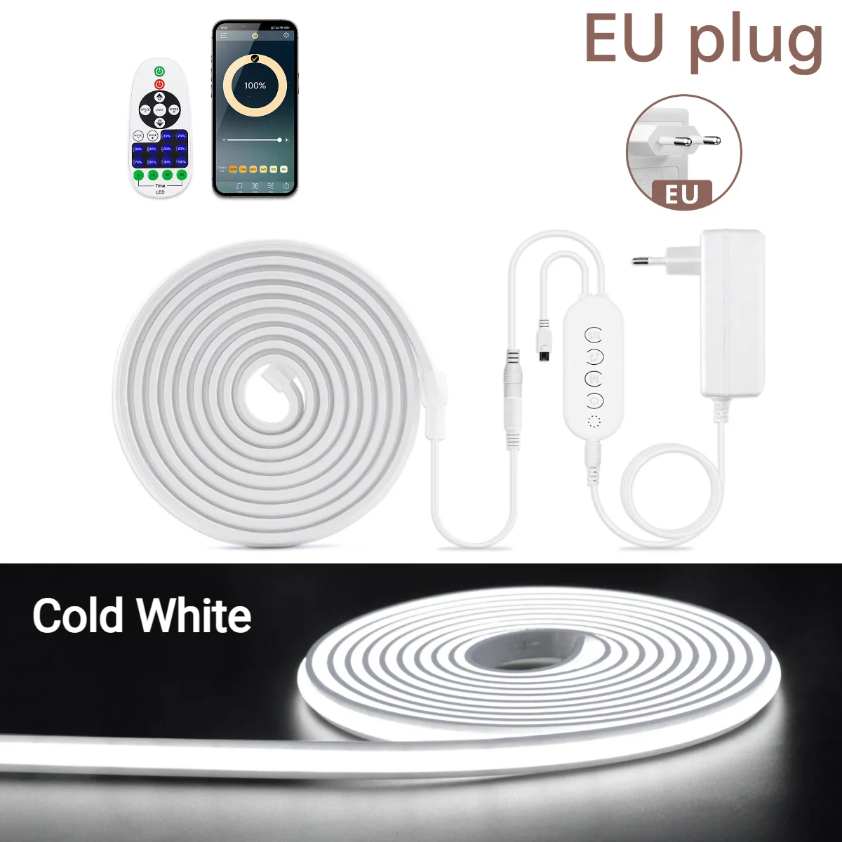 Ultra Bright LED Strip Light with Pure Silicone Tube and Bluetooth APP Control