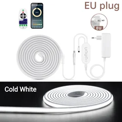 Ultra Bright LED Strip Light with Pure Silicone Tube and Bluetooth APP Control - 2M LED Set (Cold White - EU)