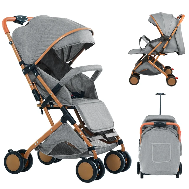 Poussette bébé, chariot avec moustiquaire, jusqu'à 20 kg, avec panier de rangement, 4 roues, poussette pliable, poussette portable pour animaux de compagnie 1