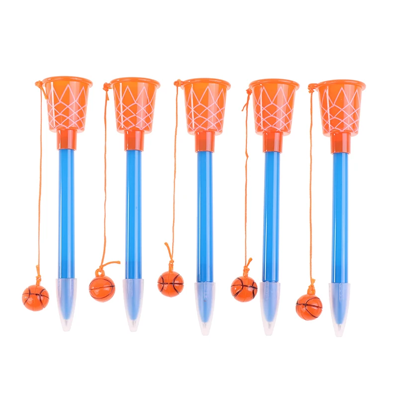 스포츠 농구 후프 펜, 농구 파티, 노벨티 펜, 0.7mm 볼펜, 어린이 선물 문구, 5 개