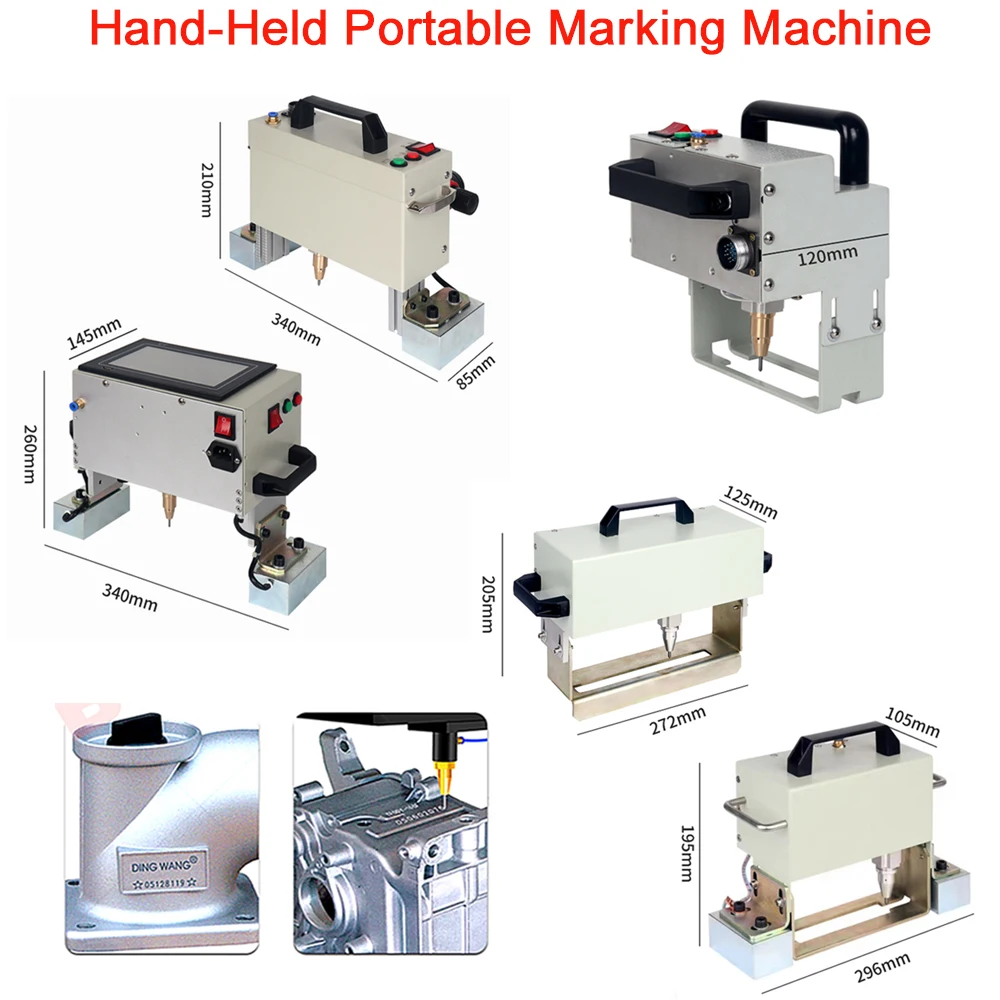 

Touch Screen Nameplate Marking Machine Electric Pneumatic Hand-Held Portable Lettering Engraving Marker for Metal Parts