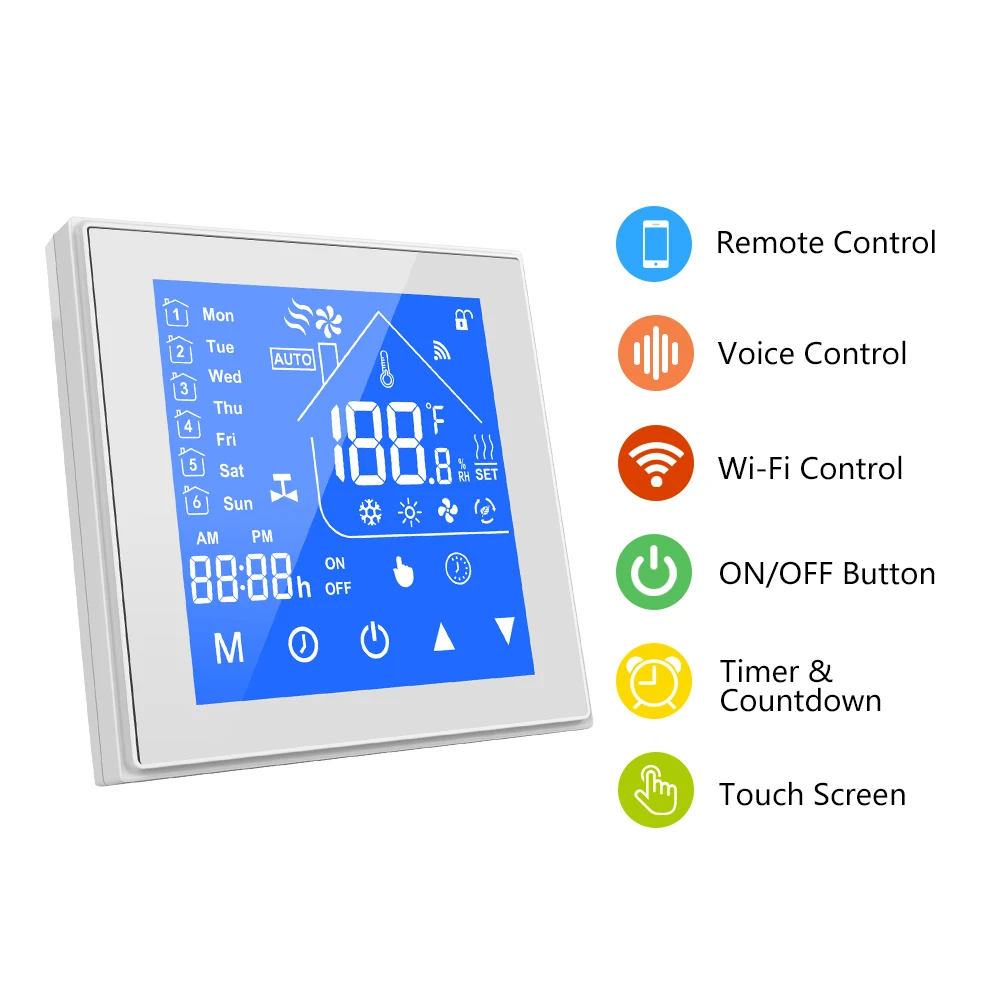 95~240V Alexa Google Home Smart Intelligent WiFi Thermostat Room Electric  Water Gas Boiler Floor Heating Temperature Controller - AliExpress