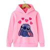 Y2k Kawaii Christmas Disney Stitch Hoodie Children Cartoon Clothes Kid Girl Boy Lilo and Stitch Sweatshirt Hoody Baby Casual Top 5