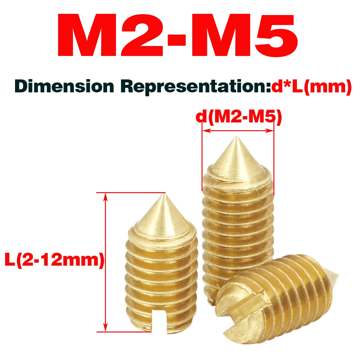 Brass Head Machine Screws Copper Slotted Machine M2 Brass Machine