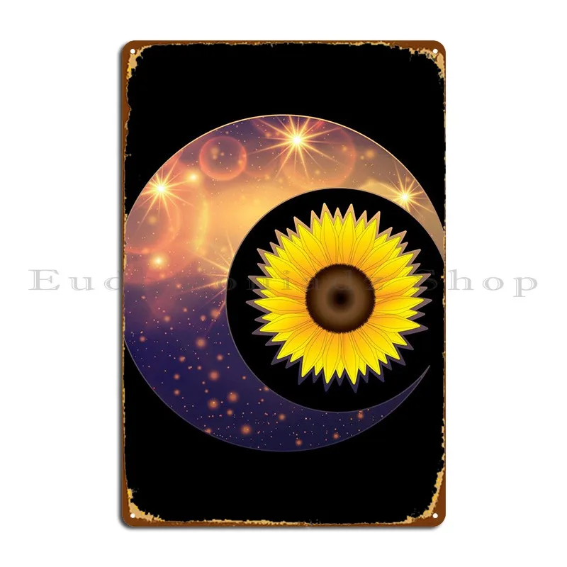 

Sunflower Moon Metal Sign Plaques Club Party Vintage Wall Mural Print Wall Cave Tin Sign Poster