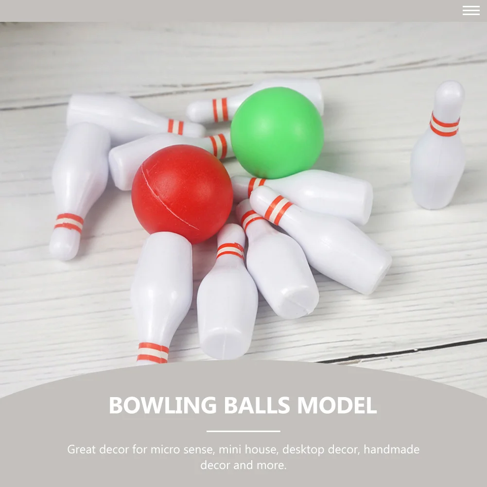 Micro Toys Bowling Ball Model Mini House Supply Room Miniature Plastic Small Accessory Simulated Balls Scene Cakes 2 Sets