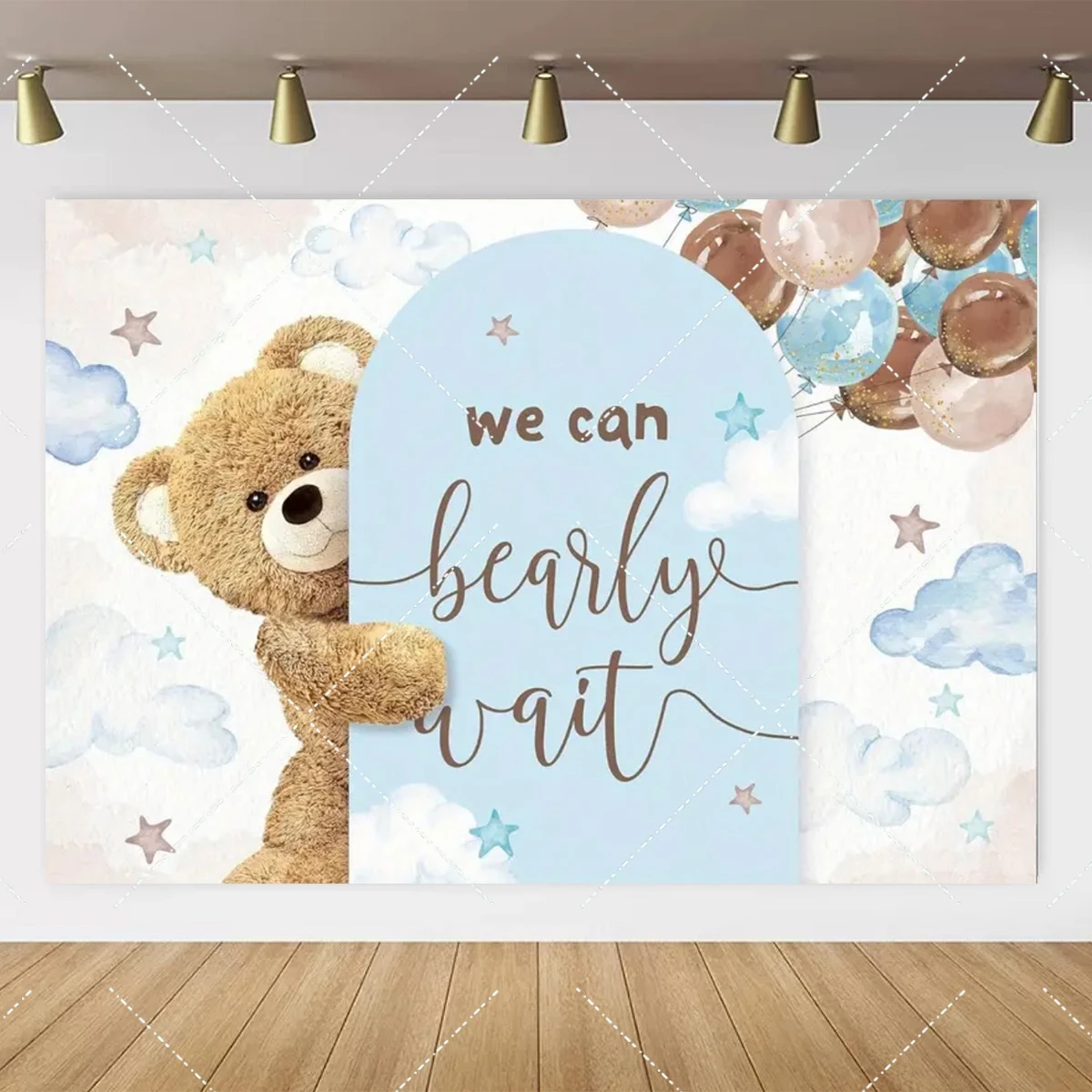 Whimsical Teddy Bear Balloon Birthday Backdrop and Decor Set