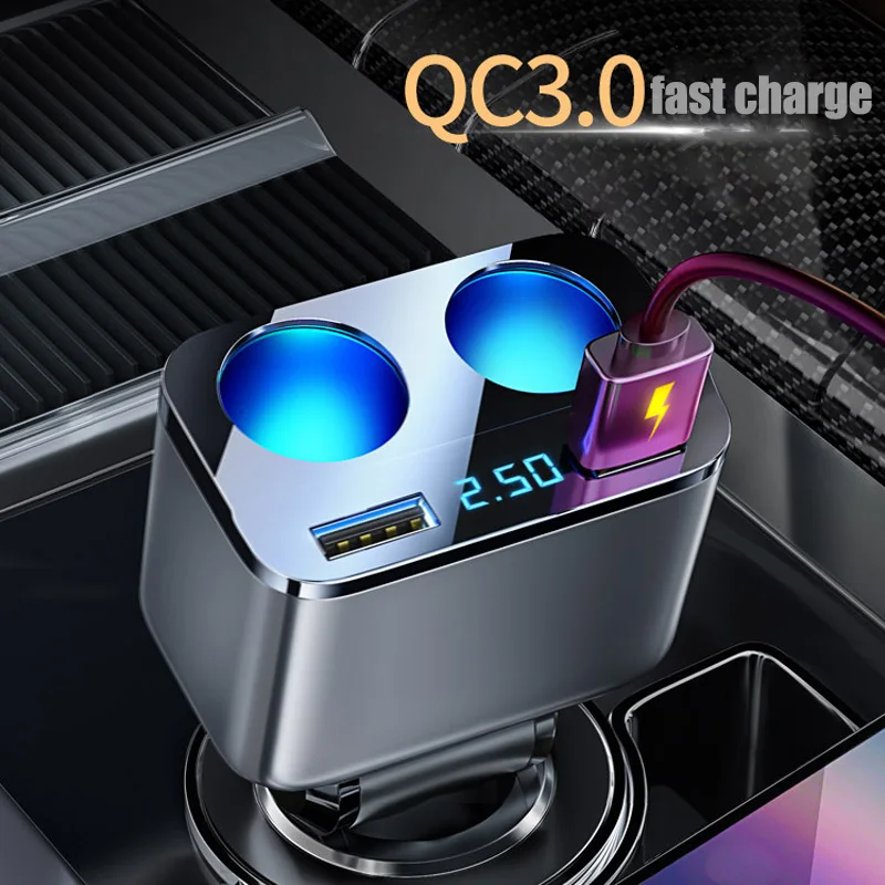 

Автомобильное зарядное устройство, двойной USB прикуриватель Smart QC30, быстрая зарядка, два порта USB для зарядки прикуривателя