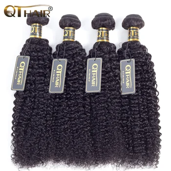 Mongolian Kinky Curly Human Hair Bundles 1/3/4 Pcs Remy Human Hair Weave Bundle Kinky Curly Bundles Natural Color Hair Extension 1
