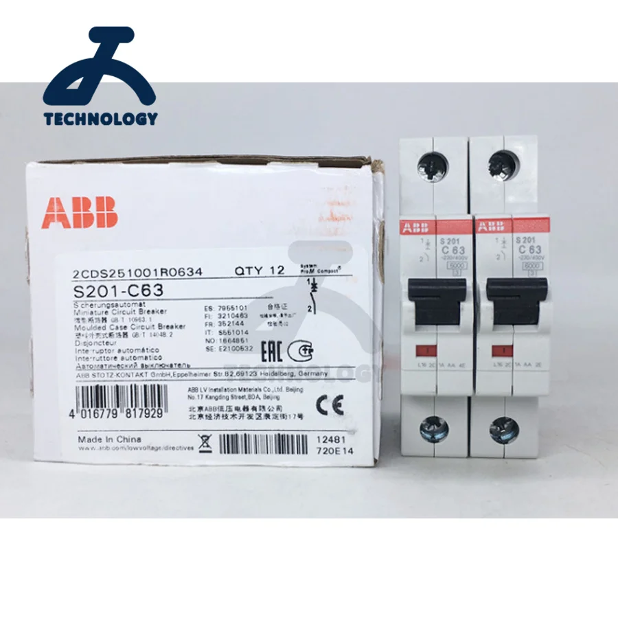 

Original New ABB leakage protection air switch S201M-D20 S201M-D25 S201M-D32 S201M-D40 S201M-D50 S201M-D63