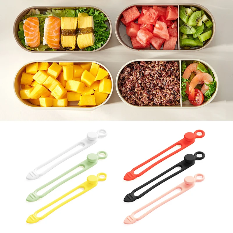 6PcsMultiPurposeRubberStrapWrapBandsBentoBoxElasticSilicone