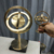 Brass mechanical gyroscope large size gyroscope design student science and technology angular momentum conservation law #3