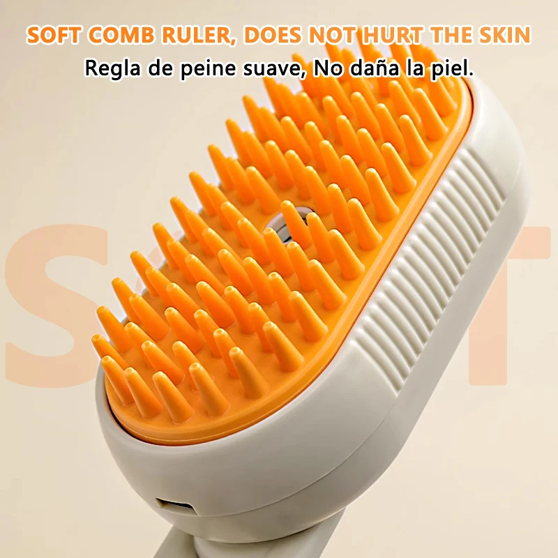 Steam Brush for Cat Dog Comb Electric Spray Removes Hair Cat Brush Soft Silicone Massage Grooming Comb Pet Accessories Supplies 4