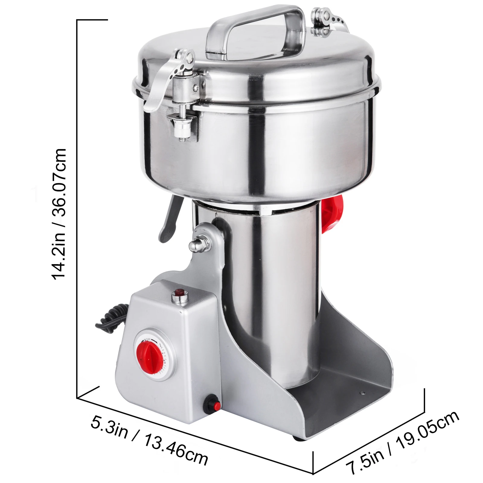 Electric Grinder VEVOR 350G 750G 1000G Electric Grain Coffee Grinder Stainless Steel Grinding Machine for Crushing Wheat Herb Soybean Millet Corn