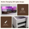 Modern High Glossy Coffee Table, White Coffee Table with 2 Storage Drawers and Acrylic Design Open Space, Rectangle Coffe 5