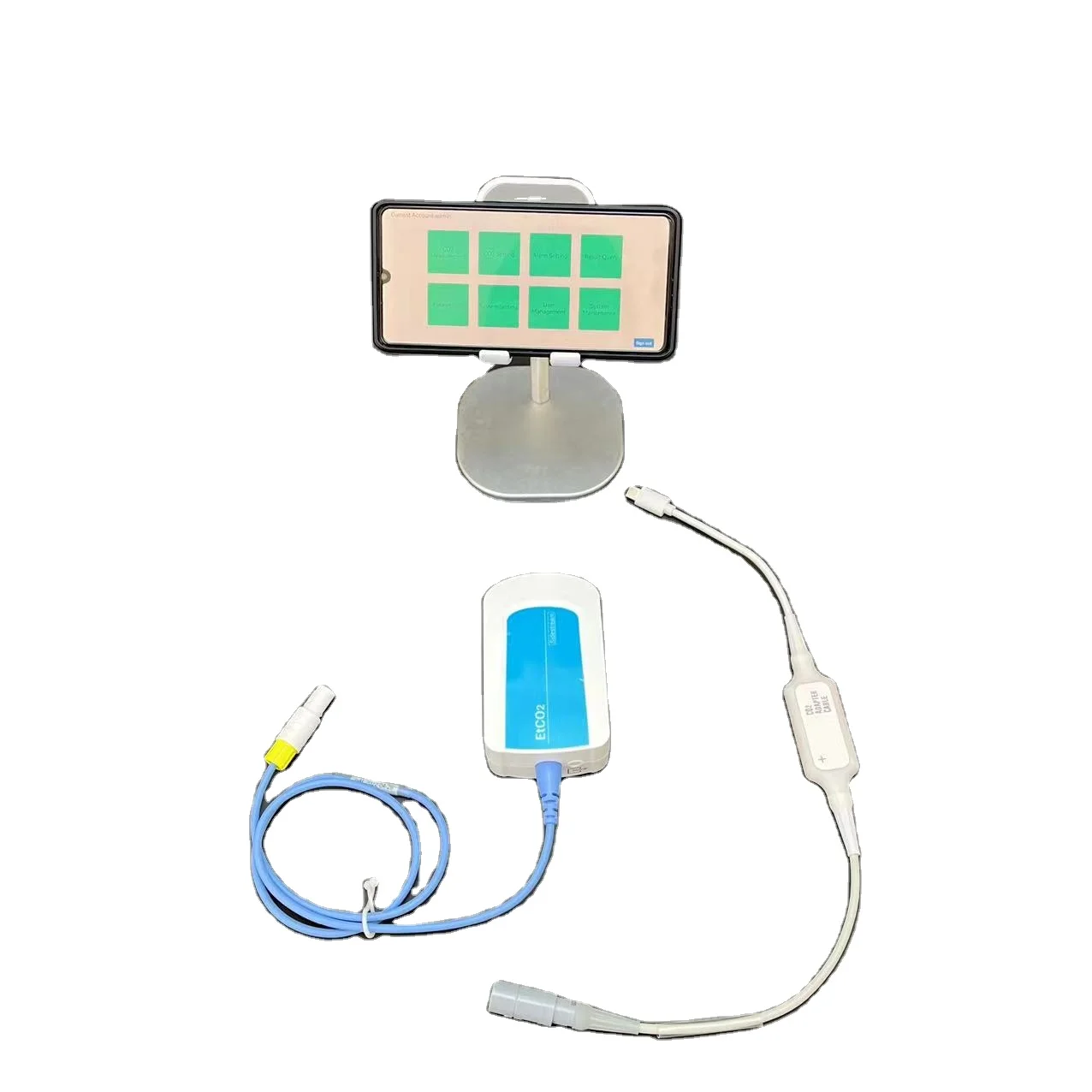 

sidestream EtCO2 sensor capnograph with central monitoring system