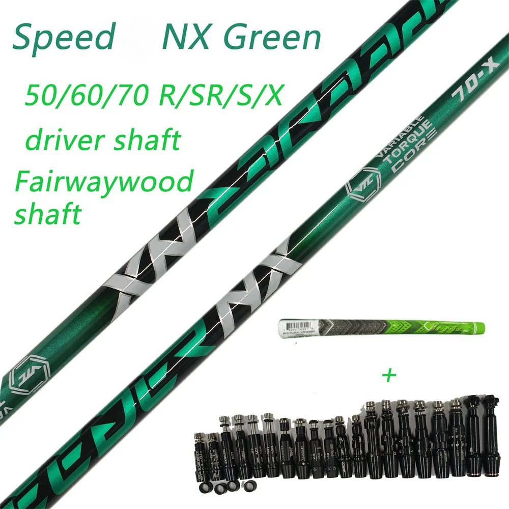 

Golf Drivers Shaft SP-EE-DER NX Green Highly Elastic Graphite Club Shafts 50/60 X/R/S Free Assembly Sleeve And Grip