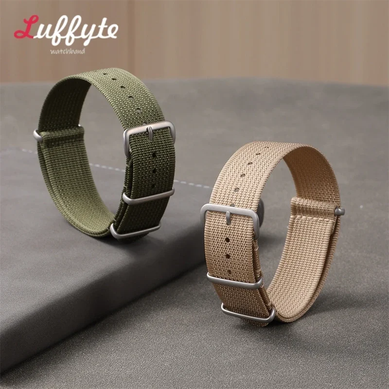 Durable Ribbed Nylon Watch Strap - Military-Style Watchband Accessory