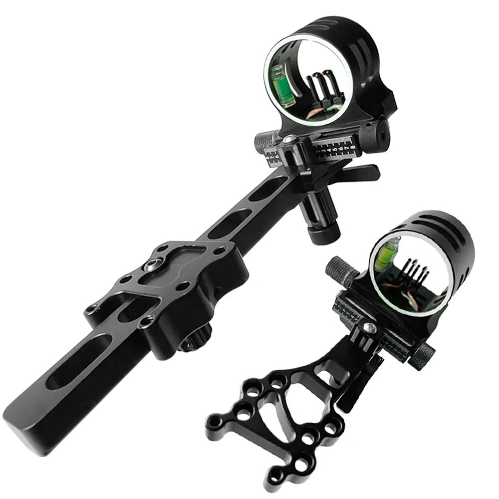 

Compound Bow Sight 5-Pin Adjustable Aiming Metal Sight Short /Long Pole for Outdoor Hunting Accessories