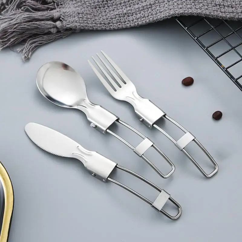 Foldable Camping Spoon Fork Chopsticks Flatware Outdoor Picnic Cutlery Knife Fork Spoon Outdoor Cutlery Camping Equipment