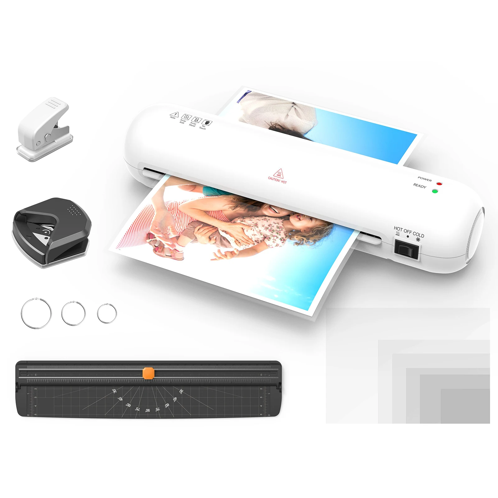 Description Picture 4 of itemA4 Size Laminator Photo Document Laminating Machine Support Hot and Cold Lamination 2 Roller System with 12 Laminating Pouches
