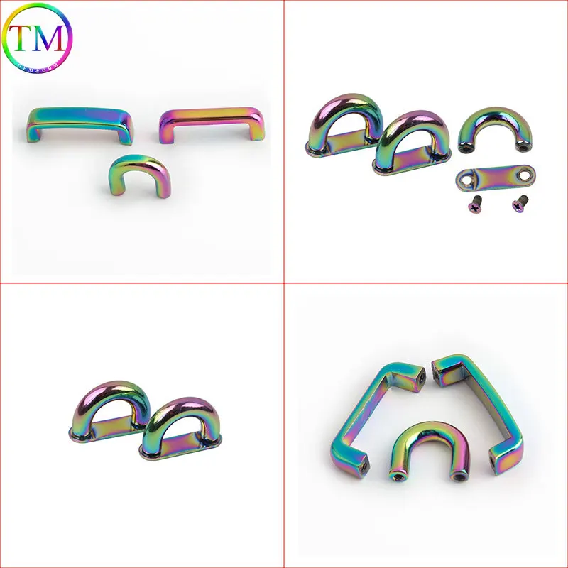 Rainbow 10mm 13 20 25mm Metal Screws Hanger Hooks Connector Anchor Arch Bridge Buckle Bag Side Clip Clasp For Handbag Hardware