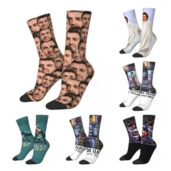 Men's Women's Fernando Alonso Head Socks Cotton Casual Funny Socks Crazy Merchandise Middle Tube Socks Little Small Gifts