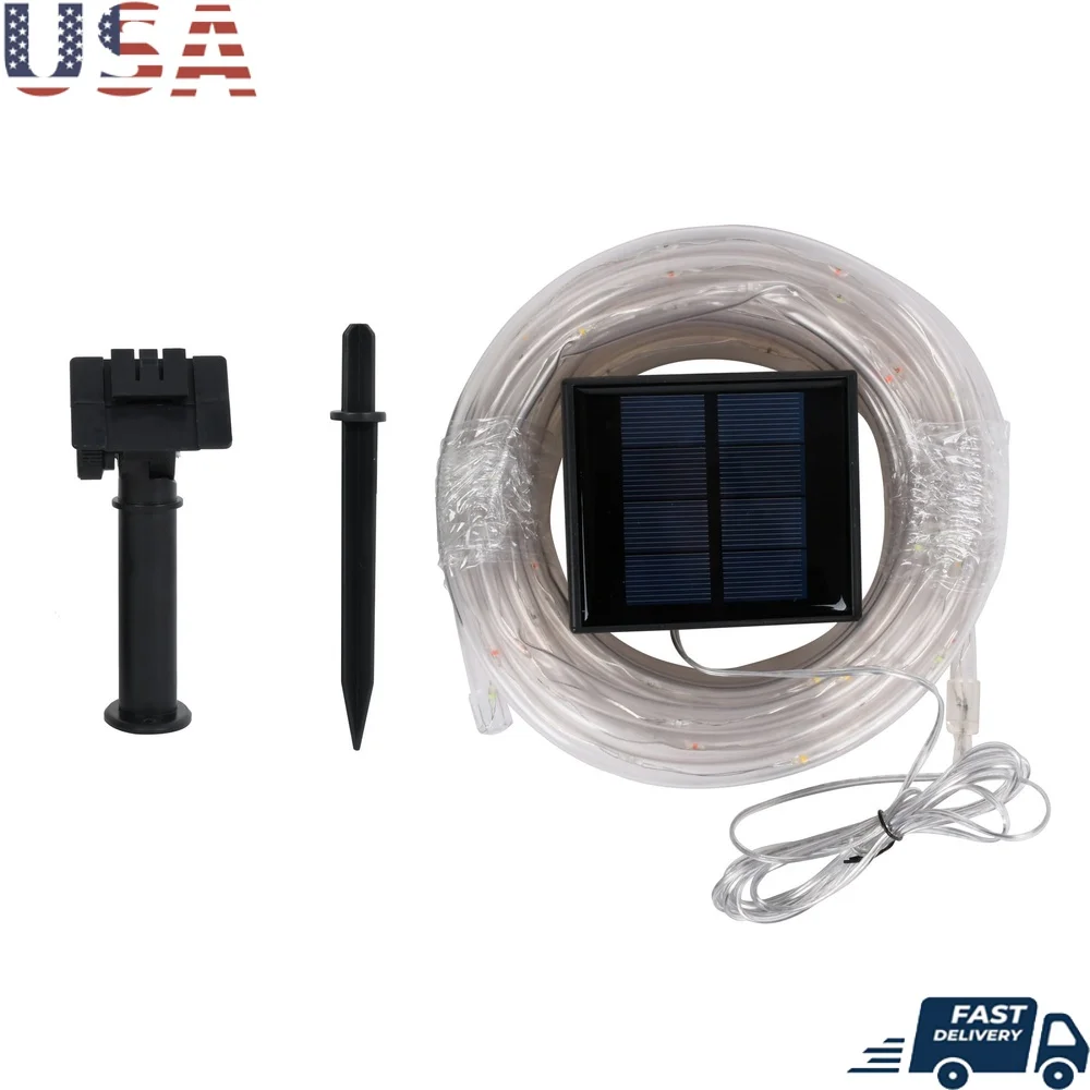 24ft Solar Powered Multicolor Flexible Outdoor Rope Light Waterproof LED String Lights with 8 Modes Garden Patio Party Decor 1