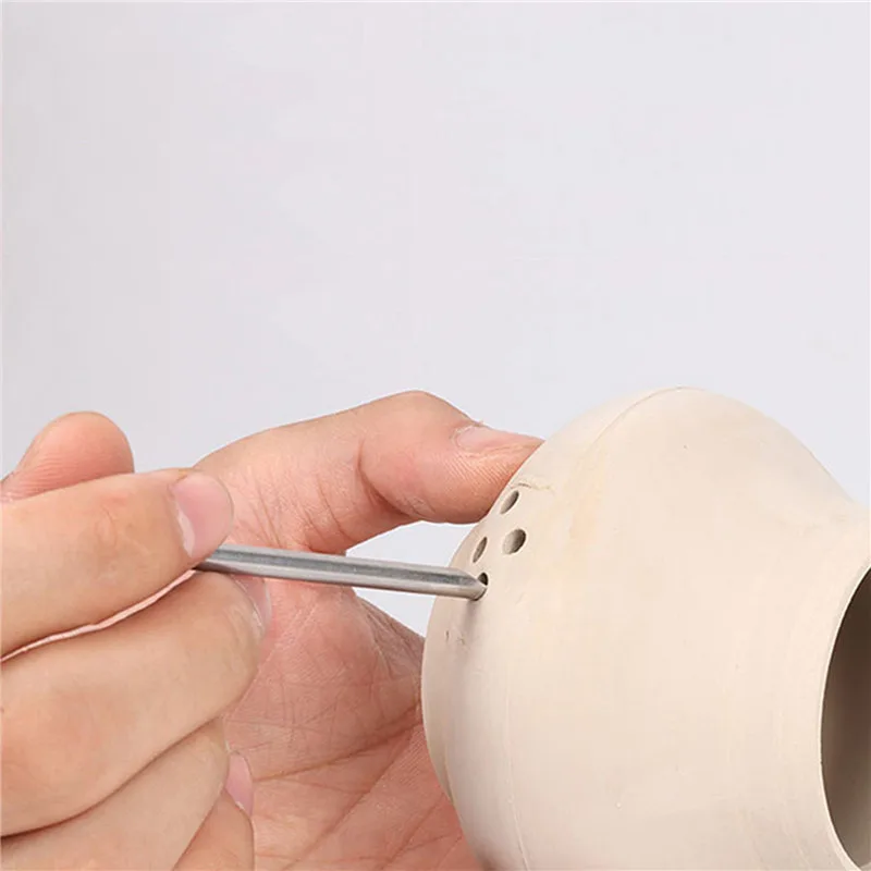 Stainless Steel Hole Puncher Carving Sculpture Modeling Pottery Cutting and Punching Ceramic Polymer Clay Tools 6 Pieces/set