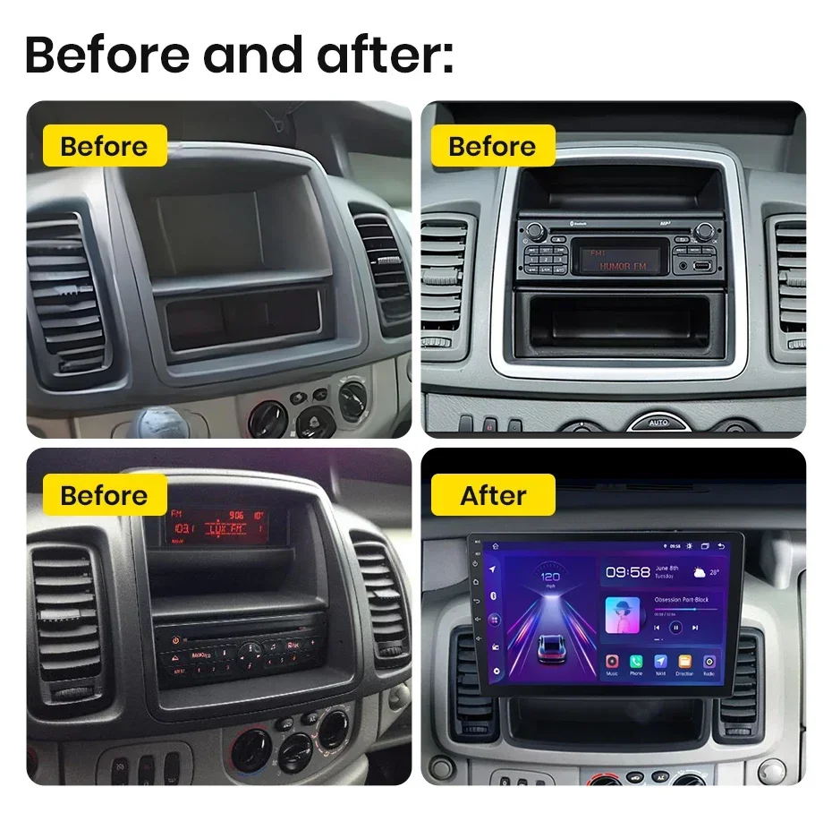 Für Renault Trafic Nissan Primastar Opel Vivaro 2010-2014 CarPlay für Apple Android Auto Auto Radio 8Core Multimedia stereo – Detail 1