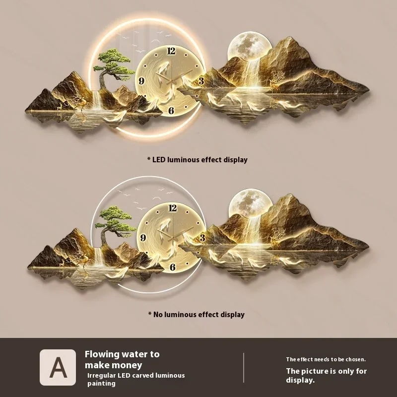 Luxury LED Clock Wall Art Lamp 6