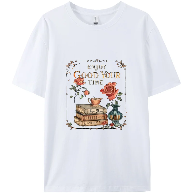 

Y2k, летняя повседневная футболка, односторонняя футболка с винтажным принтом, короткая футболка с принтом злых женщин, винтажная картина маслом, для молодых девушек, 100% хлопок