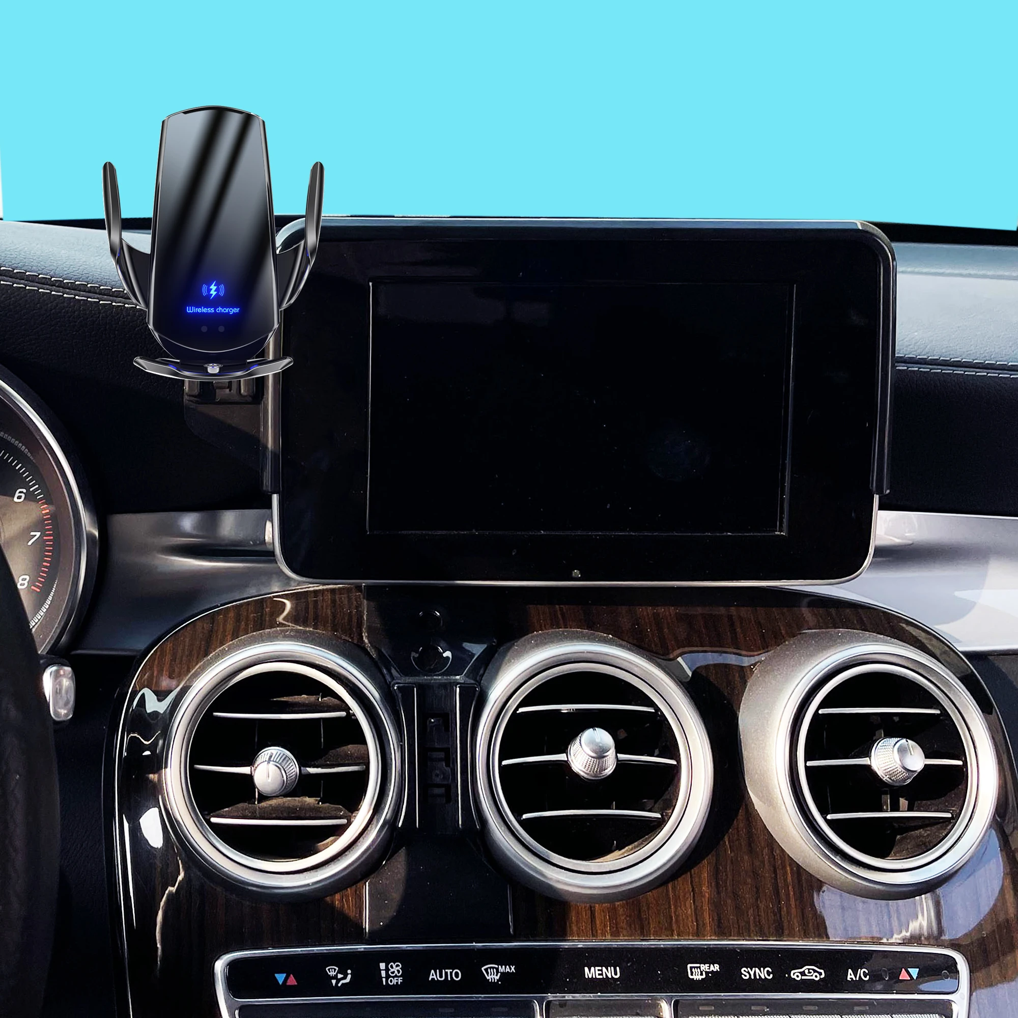 Car Phone Holder For Mercedes-Benz C Class W205 2015 2016 2017 2018 GLC  2016 - 2019 7-inch Screen Fixed Base Navigation Bracket