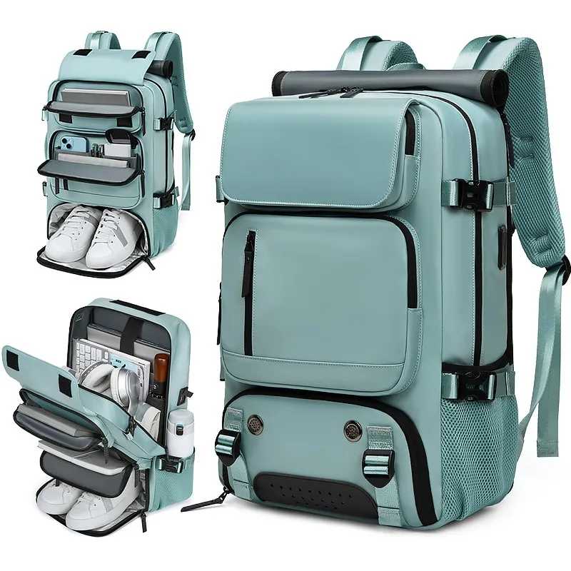 Large Capacity Rechargeable Independent Shoe Compartment Lightweight and Breathable, Suitable for Both Men and Women Backpacks