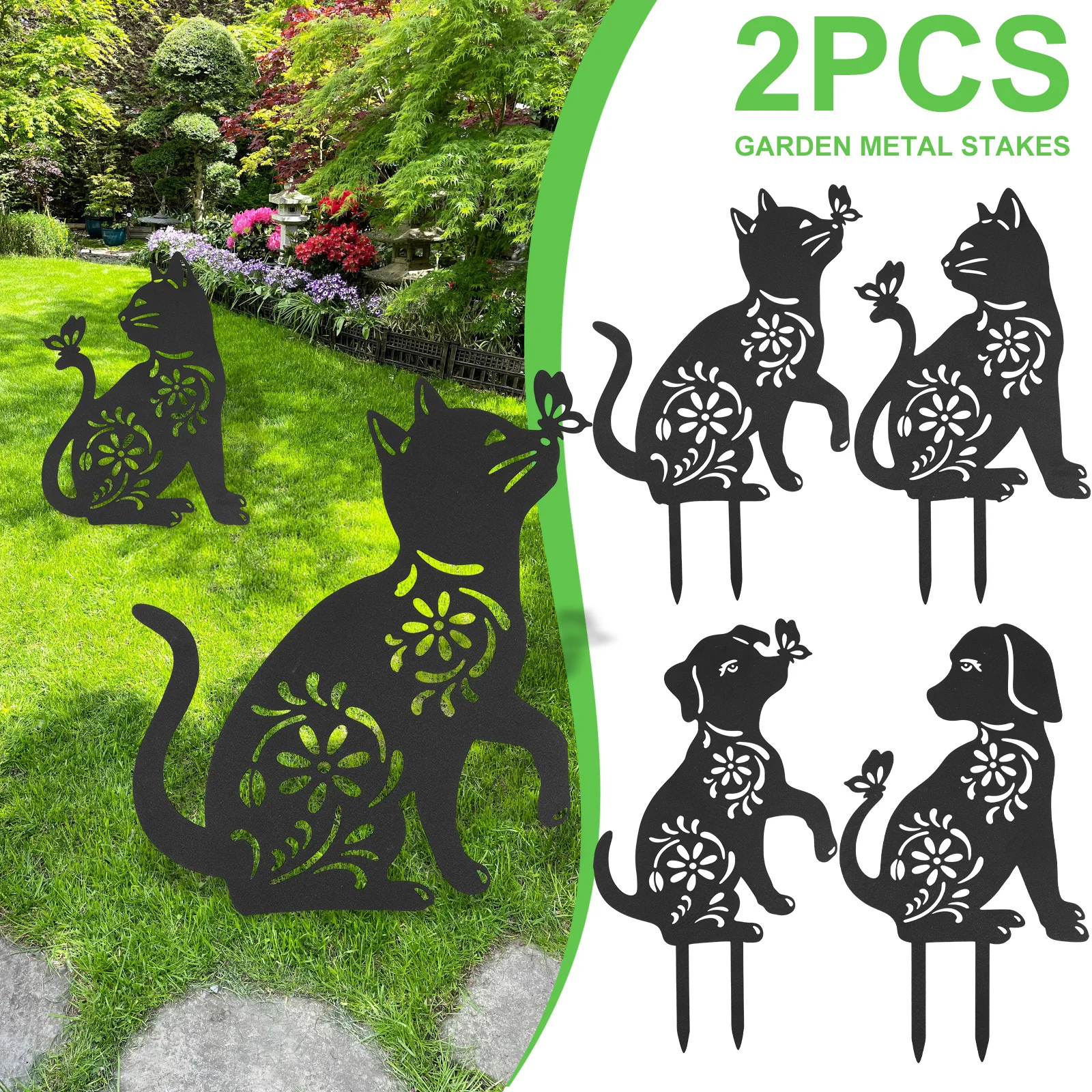 Decorazione Giardino Gatto Nero | Sagoma Acrilico | Palo Per Prato | Anti-Animali | Regalo Originale - Foto 5