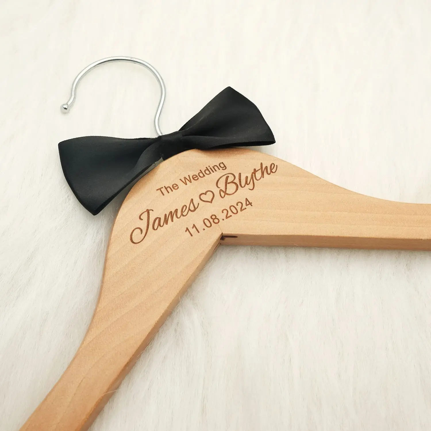 Wedding Hanger Personalized Engraved Names and Date Bridal Shower Gift