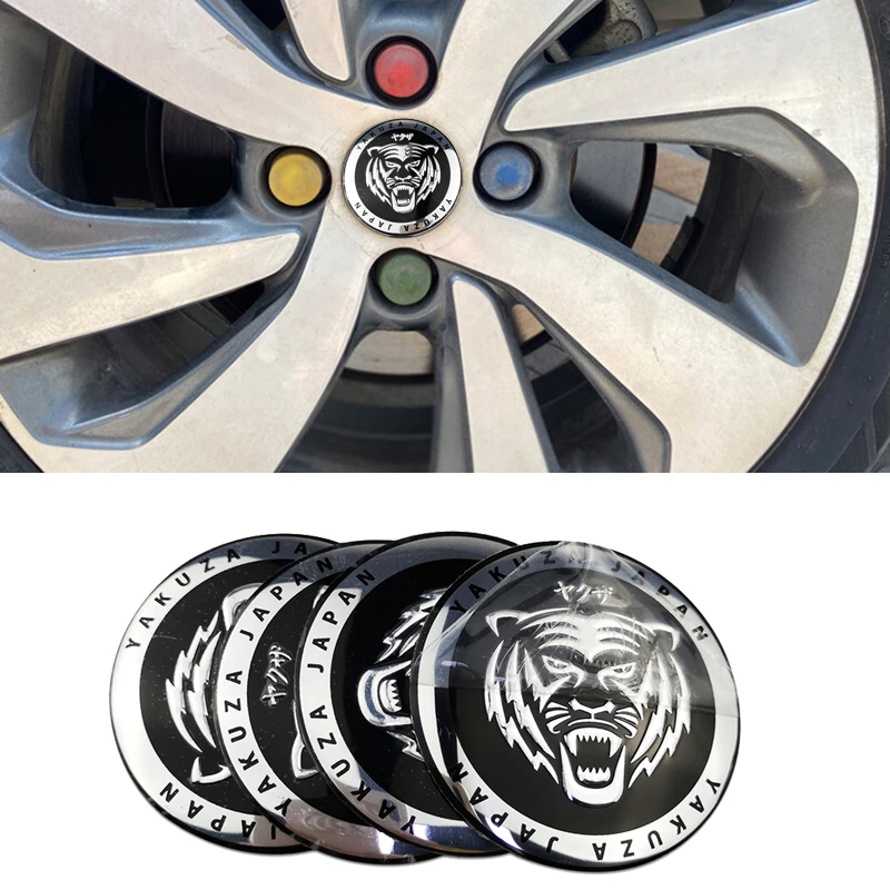4Pcs Tiger Head Logo 56Mm Car Wheel Center Hub Cap Adesivi Decalcomania Per Jaguar Kia Toyota Honda Peugeot Geely Mitsubishi Nissan