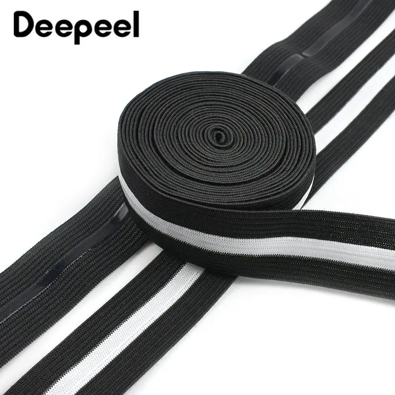 5/10Meters Black White Elastic Bands 25mm Non-slip Silicone Rubber Band Clothes Belt Sport Pants Sewing Supplies Accessories