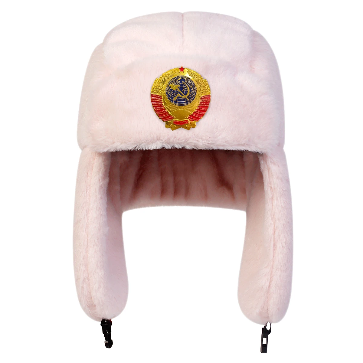 Unisex Lei Feng-Mütze mit kreisförmigem CCCP-Label, Wintermütze mit Ohrenklappe, warme Skimütze, Bombermütze für Outdoor-Aktivitäten im Schnee – Detail 6