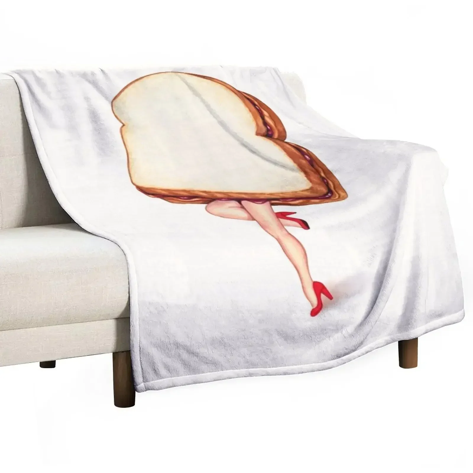 

Peanut Butter & Jelly Pin-Up Throw Blanket Camping Thermal Bed Blankets
