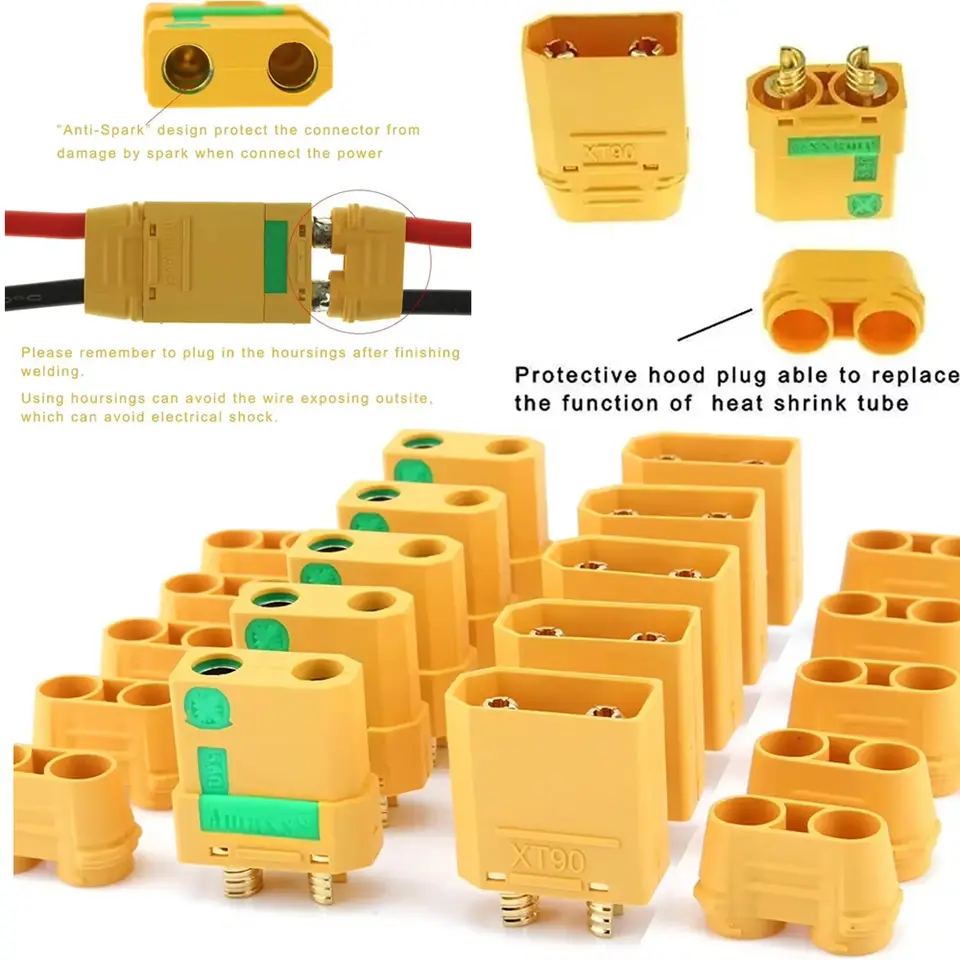 10 Pairs Amass XT90S XT90-S XT90 Connector Anti-Spark Male Female Connector for Battery, ESC and Charger Lead image 1