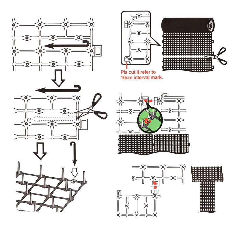 Cat Scat Mat Gardening Cat Scat Mat Repellent Anti-Cat Prickle Strips Spikes Straps Deterrent Keep Cat Dog Away Digging Pet Supplies