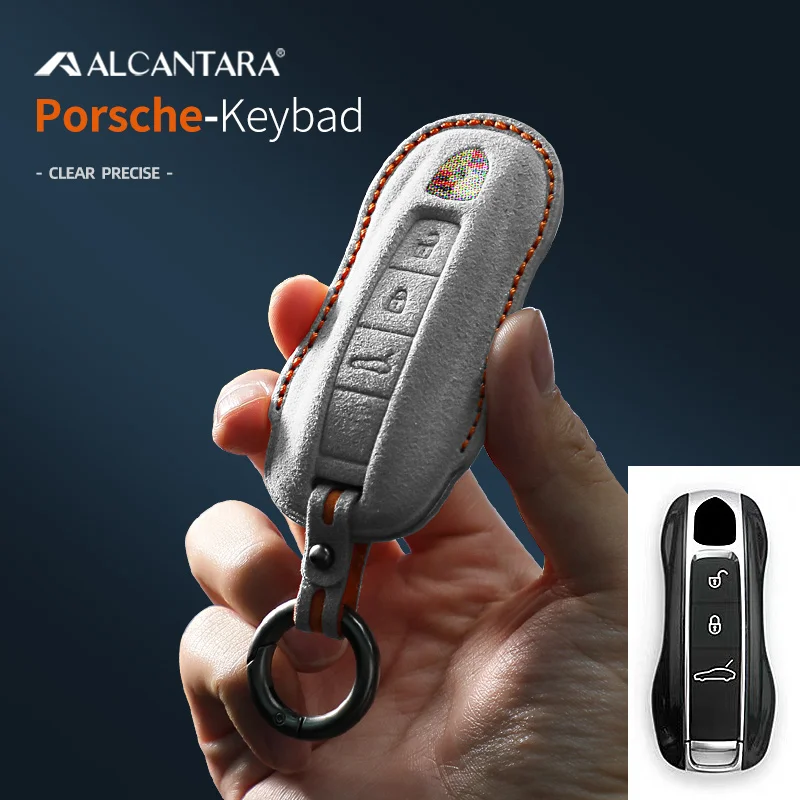 

Alcantara Car Key Case Cover Holder Shell Fob For Porsche Panamera Spyder Carrera Macan Cayman Cayenne 911 970 981 991 Accessory