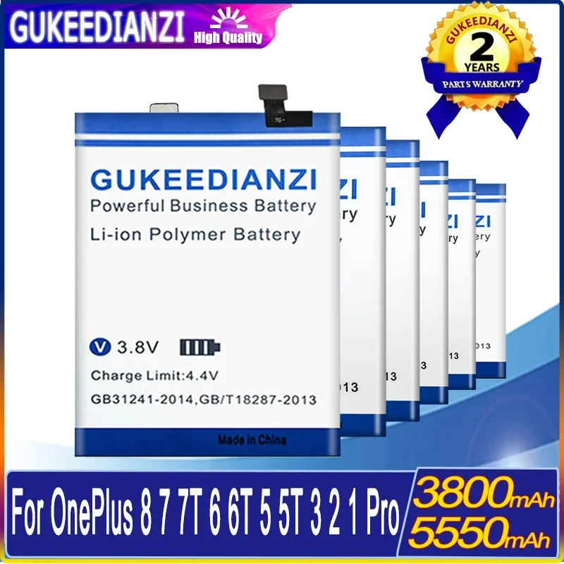 

Battery For One Plus 1+ 5 6 7 For OnePlus 1 2 3 5/5T 6 6T 7 7T 8 Pro Nord N100 BE2011