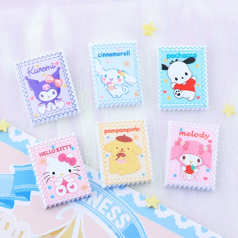 

10Pcs Pochacco Resin Sanrioed Kawaii Cinnamoroll Kuromi Anime Hairclips Diy Decor Cartoon Phone Case Accessories Material Toys