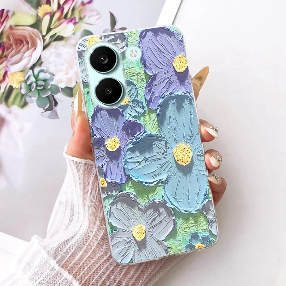 Colorful Flowers Painted Soft Slim Phone Case Cover