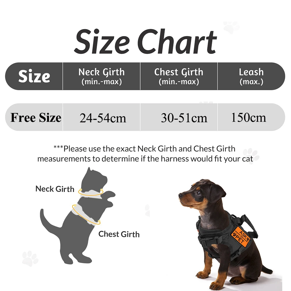 Taktische Haustierweste mit Aufnäher und Leine für Katzen und Hunde – langlebig und verstellbar, ideal für Outdoor-Abenteuer für Welpen und Kätzchen – Detail 6